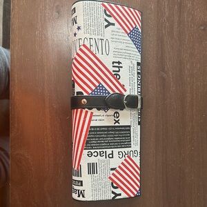 Patriotic Newspaper Print Wallet